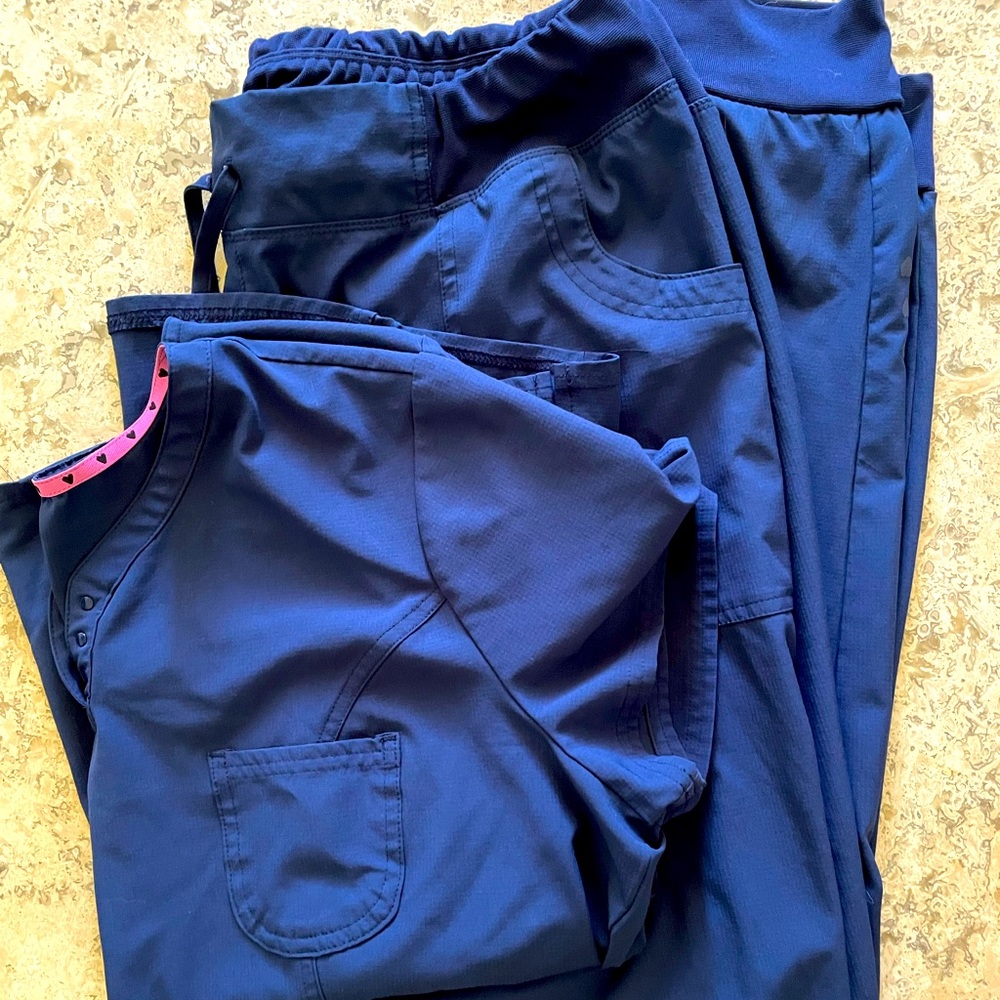 XL Navy HeartSoul Scrub Set